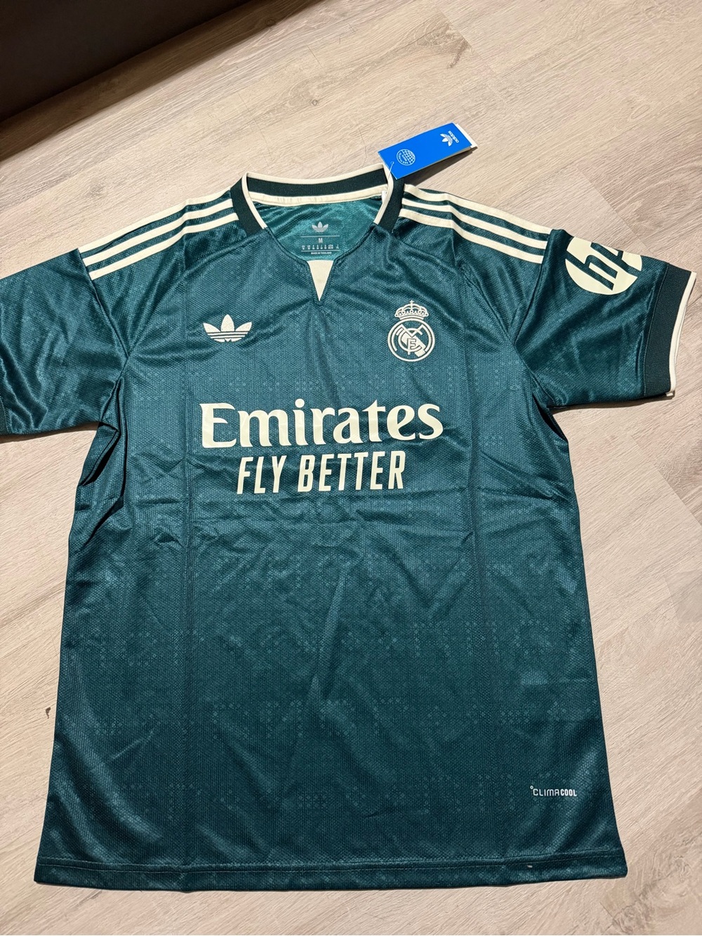 adidas Real Madrid Football Jersey - Dark Green with Cream Accents